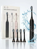 X-3 Electric Toothbrush – 6 Brushing Modes | USB Fast Charging | 4 Replacement Heads