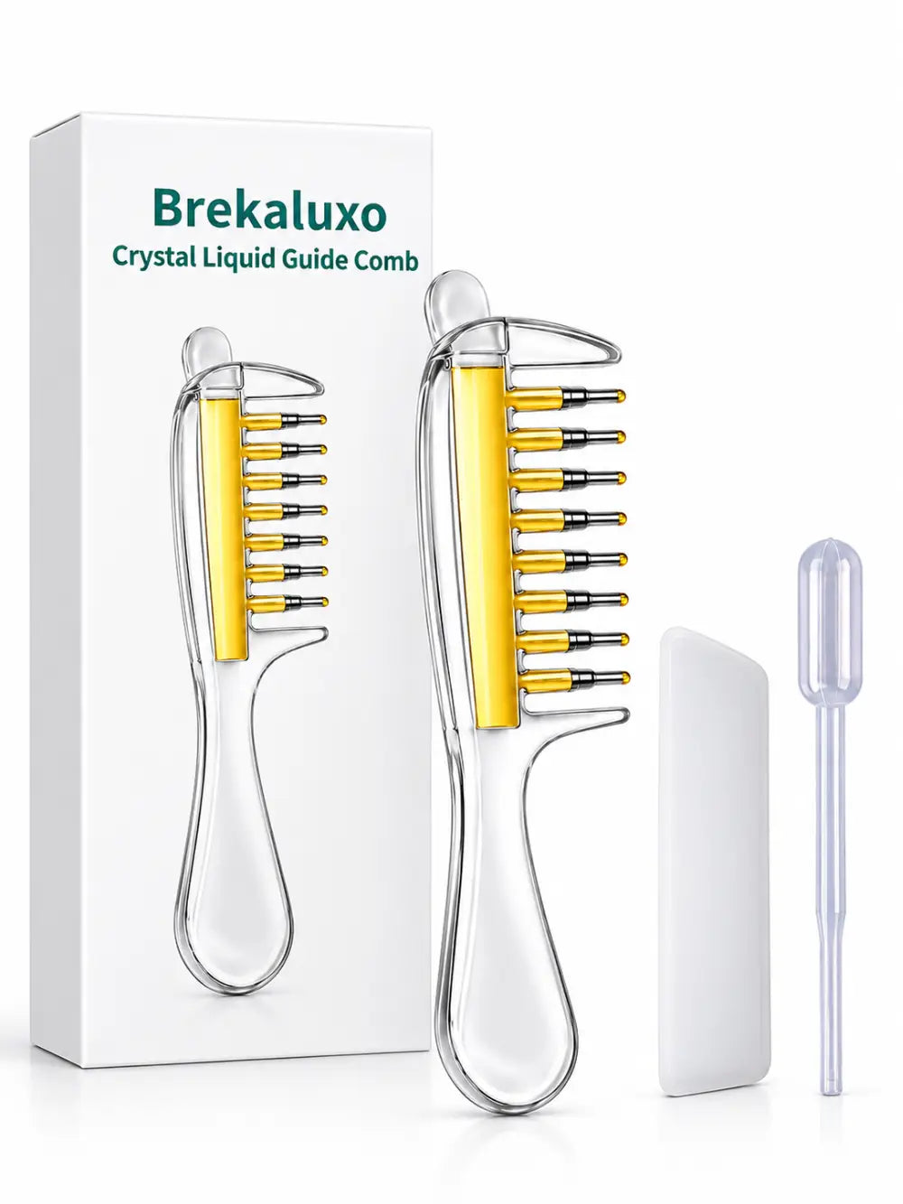 Brekaluxo Crystal Liquid Guide Comb – Scalp Massage & Liquid Applicator