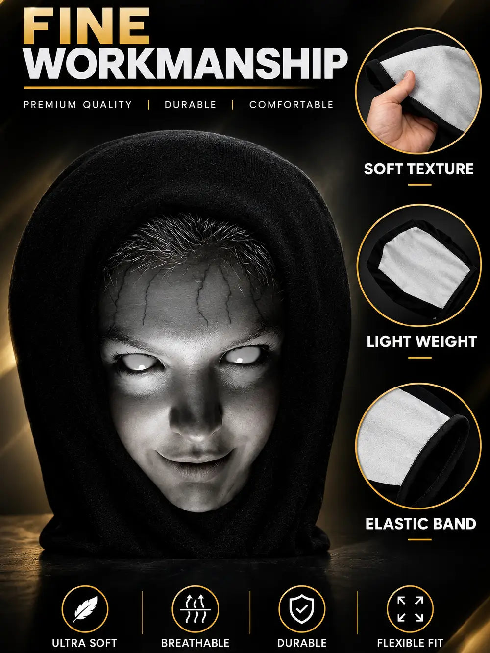Haunted Car Headrest Cover – Horror Ghost Design | Night Scare Car Accessory