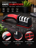 Professional Knife Sharpener – 3 Stage Sharpening | Non-Slip Base | Easy Grip